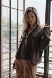 Espresso Half Zip Sweater
