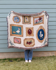 Lucky Duck Blanket | vintage inspired duck/goose woven throw