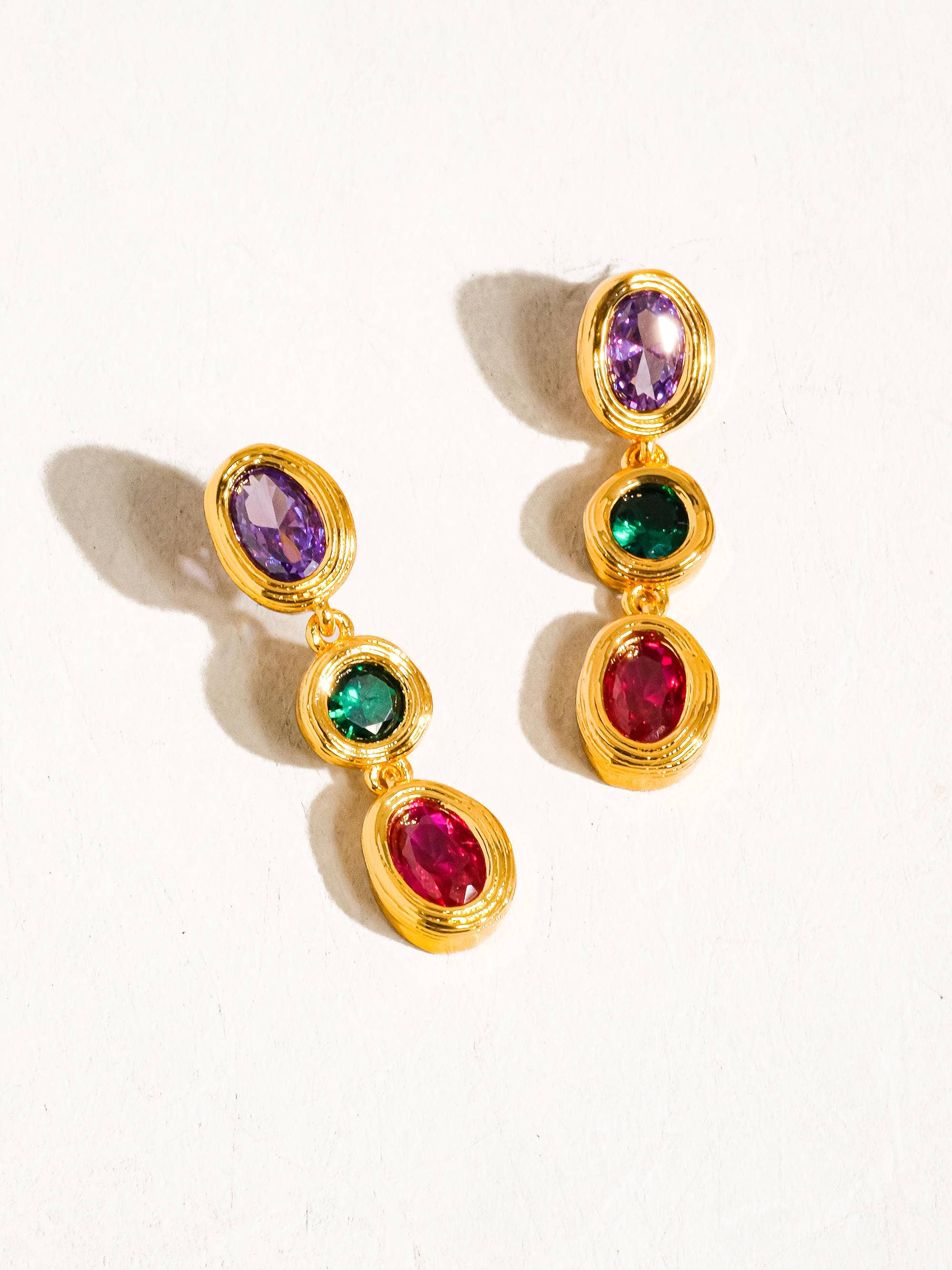 Multi Stone Drop Earring