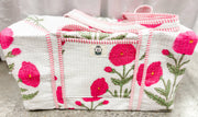 Pink Mughal Large Quilted Duffel Bag