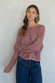 Rose Pin Striped Cardigan