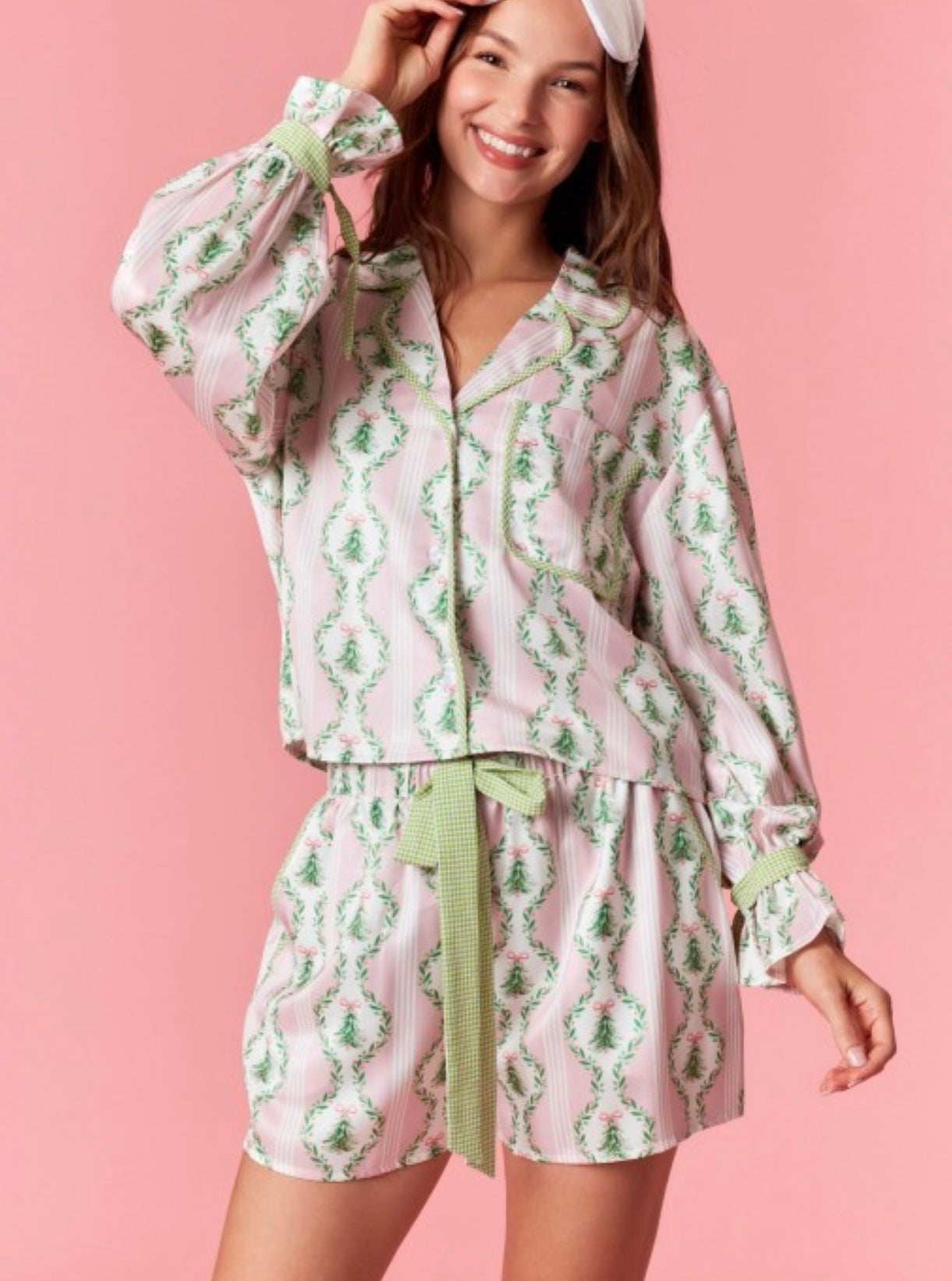 Christmas Satin Gingham Pajamas