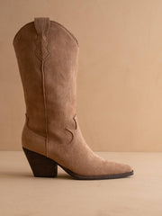 The Sahara | Latte Suede Western Cowboy Boot