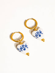 Ceramic Floral Heart Earring