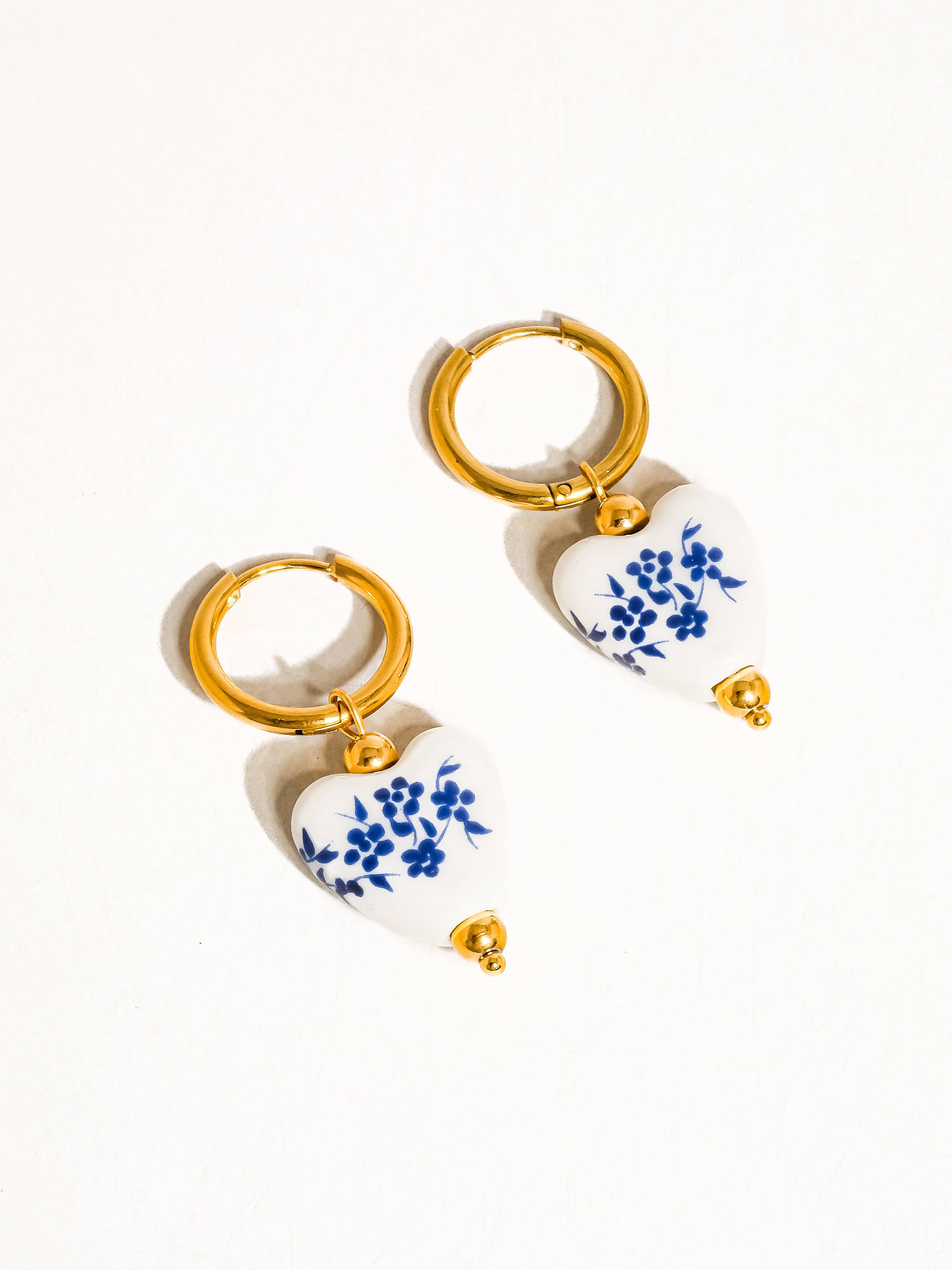 Ceramic Floral Heart Earring