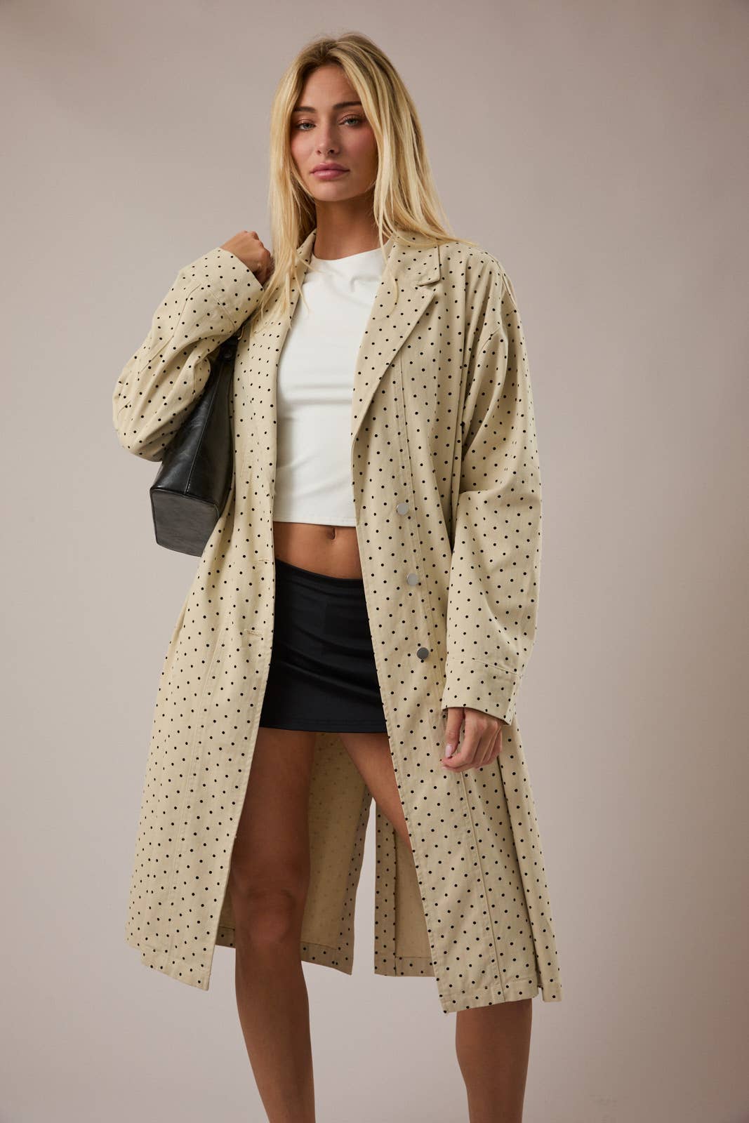 Polka Dot Denim Coat
