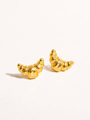 Gold Petite Croissant Stud