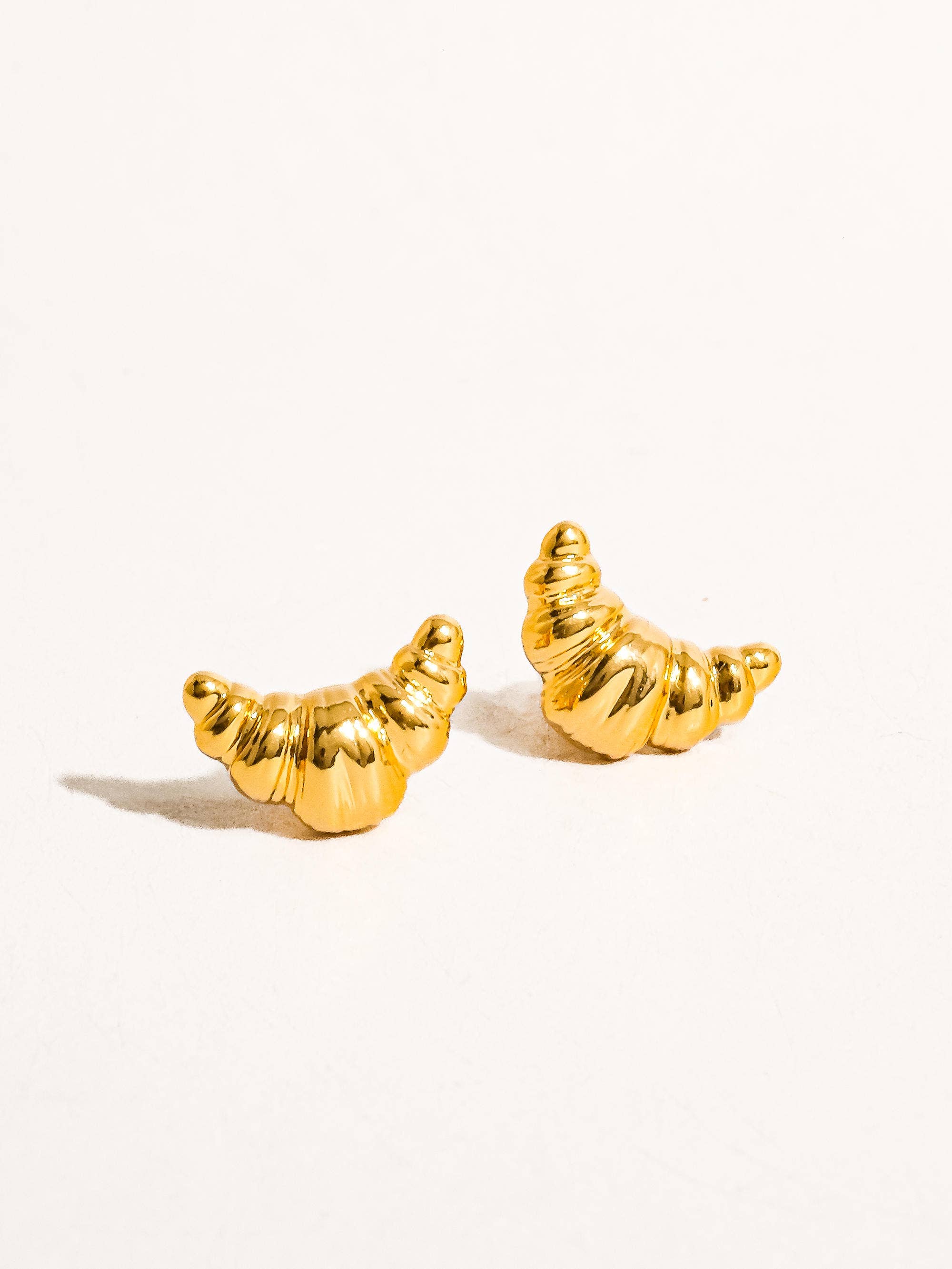 Gold Petite Croissant Stud